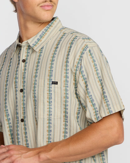 Sundays Jacquard Short Sleeve Shirt - Cream