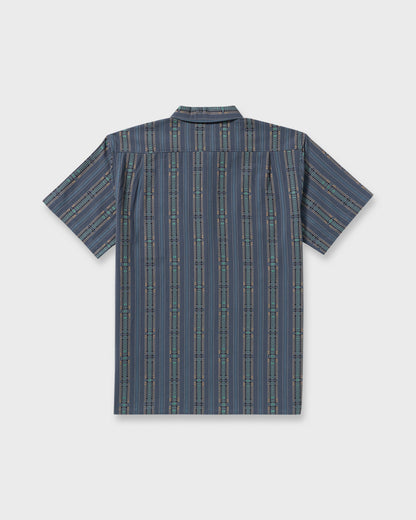 Sundays Jacquard Short Sleeve Shirt - Dark Navy