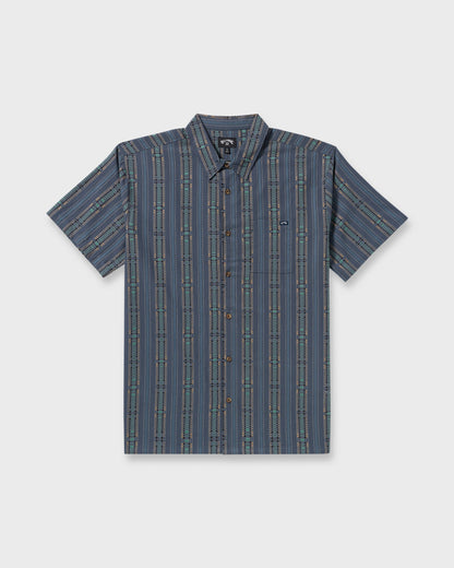 Sundays Jacquard Short Sleeve Shirt - Dark Navy