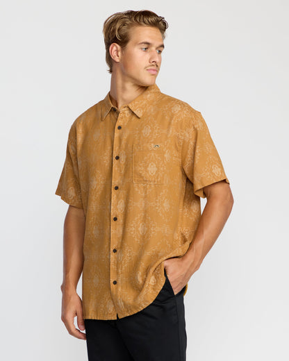 Sundays Jacquard Short Sleeve Shirt - Golden Haze