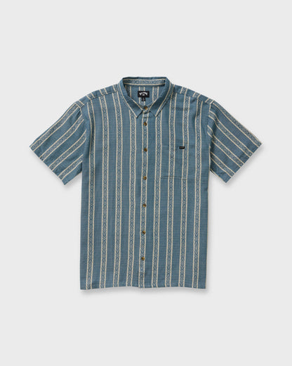 Sundays Jacquard Short Sleeve Shirt - Real Teal