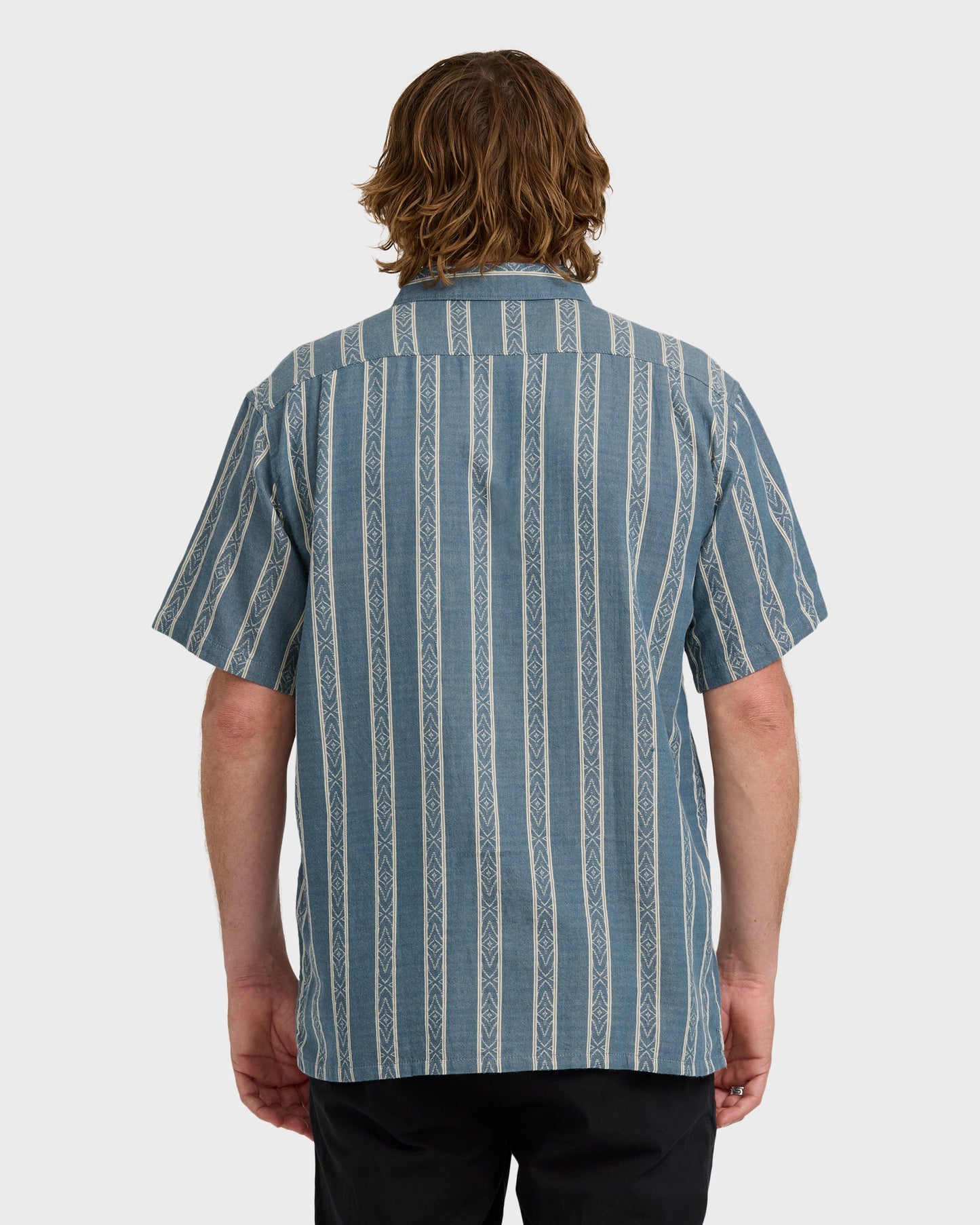 Sundays Jacquard Short Sleeve Shirt - Real Teal