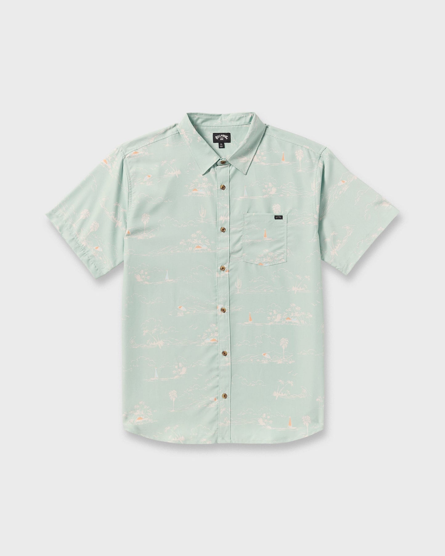 Sundays Lounge Short Sleeve Shirt - Green Ash