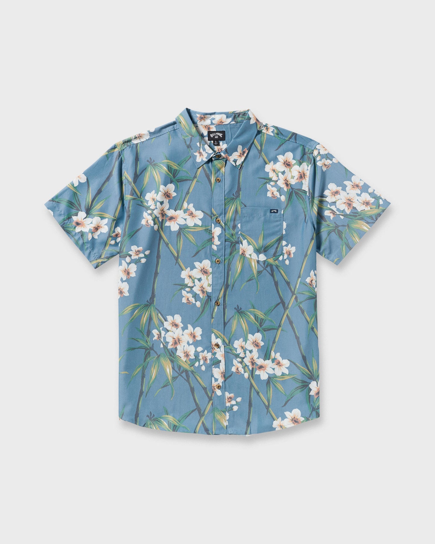 Sundays Lounge Short Sleeve Shirt - Steel Blue