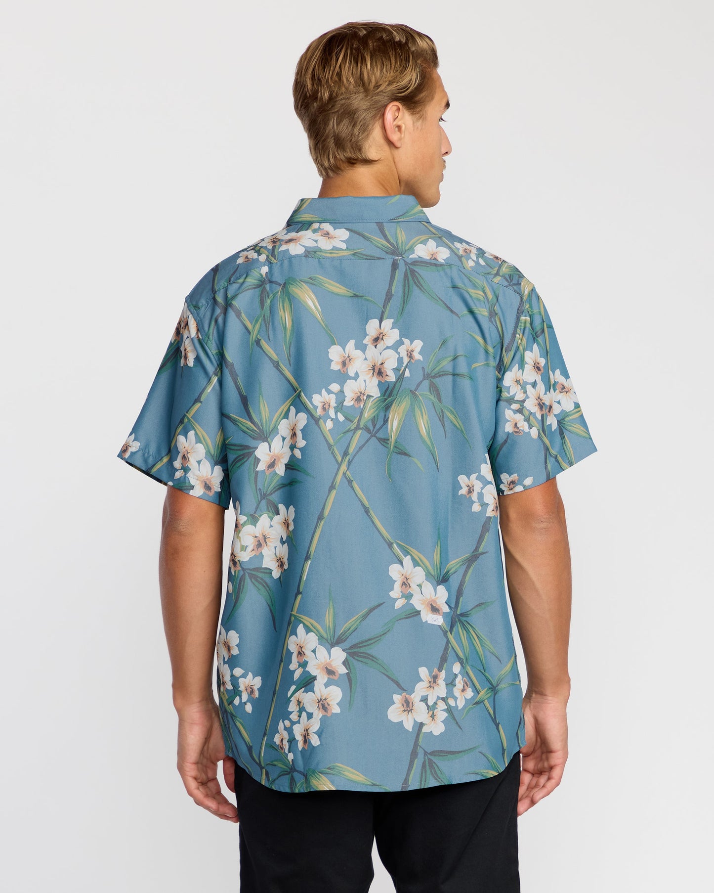 Sundays Lounge Short Sleeve Shirt - Steel Blue