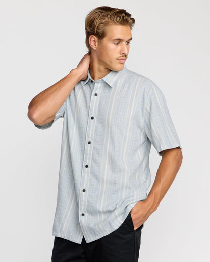 Sunshines Garage Short Sleeve Shirt - Stone Blue