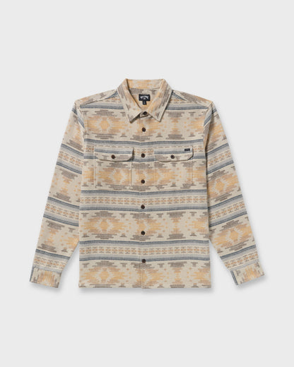 Offshore Jacquard Long Sleeve Flannel Shirt - Sand