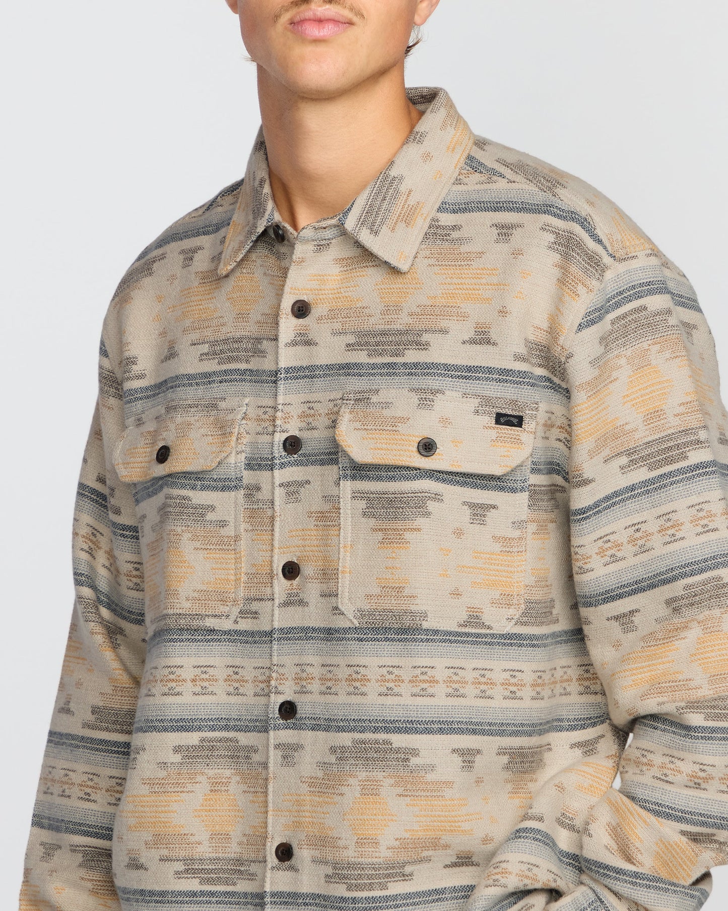 Offshore Jacquard Long Sleeve Flannel Shirt - Sand