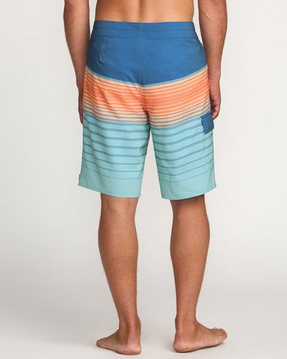 All Day Stripe Pro Performance 20" Boardshorts - Deep Blue