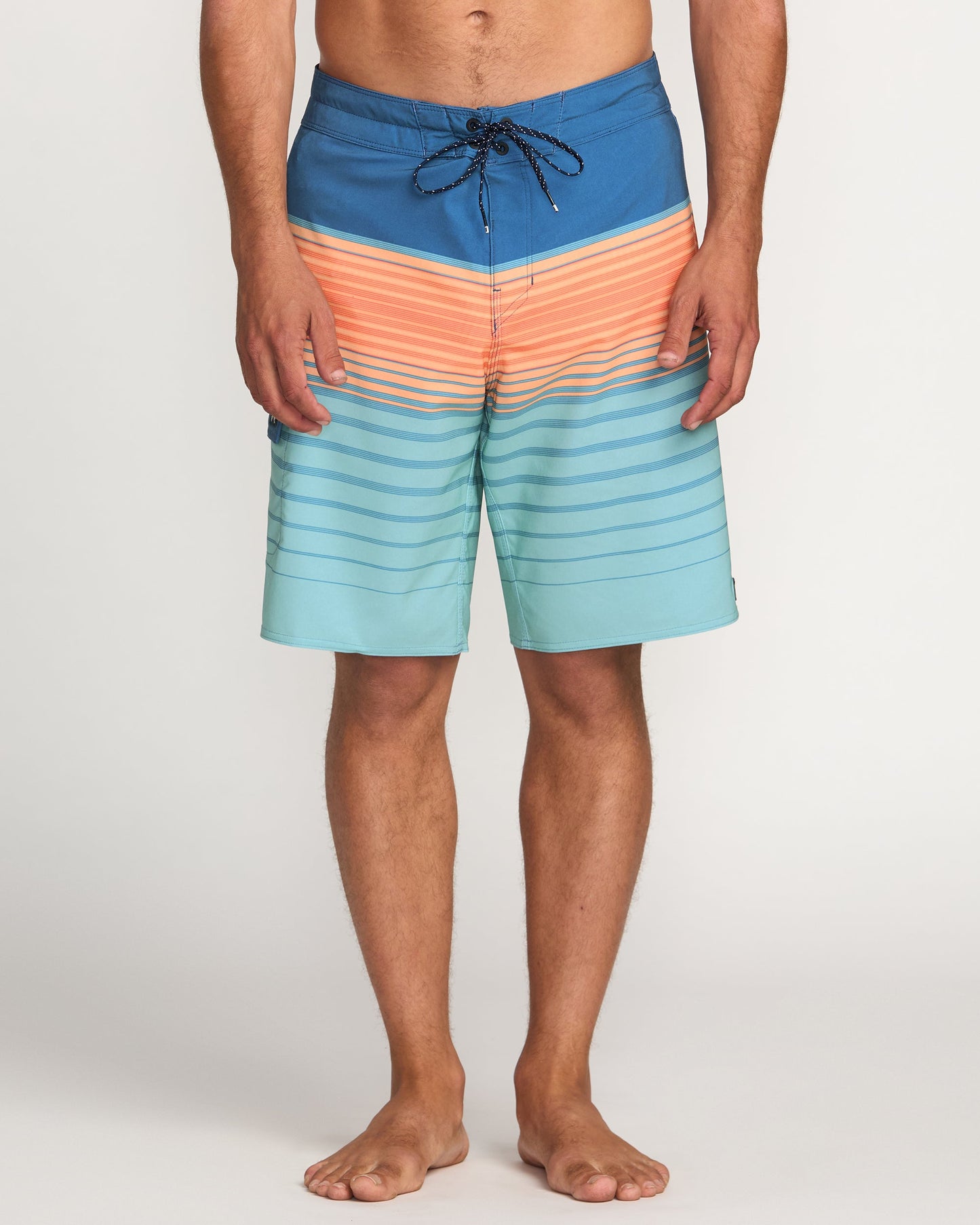 All Day Stripe Pro Performance 20" Boardshorts - Deep Blue