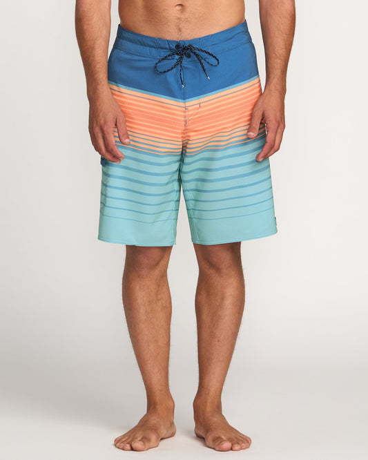 All Day Stripe Pro Performance 20" Boardshorts - Deep Blue