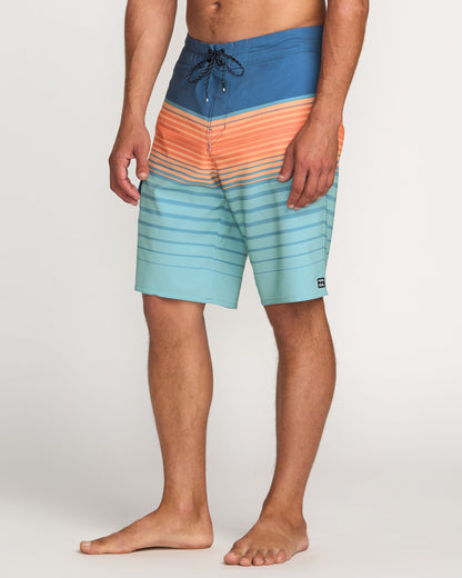 All Day Stripe Pro Performance 20" Boardshorts - Deep Blue