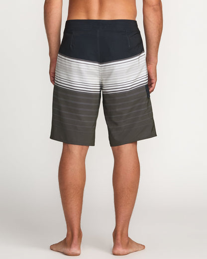 All Day Stripe Pro Performance 20" Boardshorts - Pewter