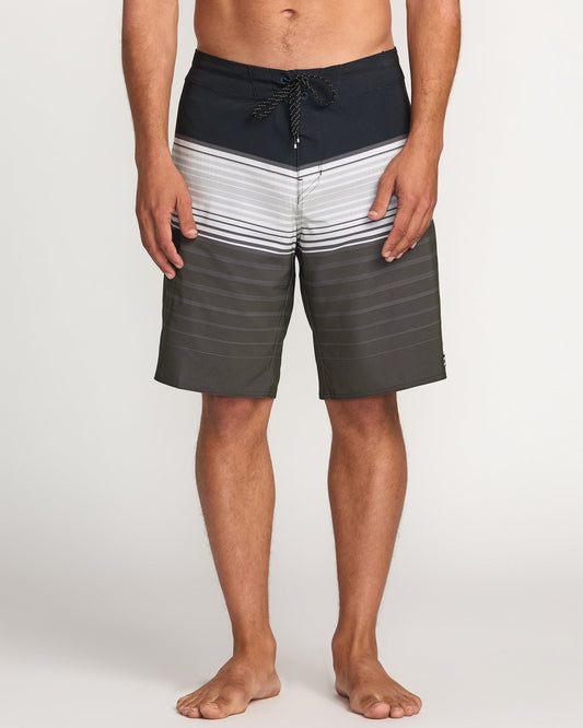 All Day Stripe Pro Performance 20" Boardshorts - Pewter