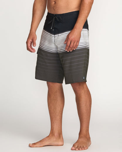 All Day Stripe Pro Performance 20" Boardshorts - Pewter