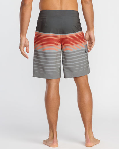 All Day Stripe Pro Performance 20" Boardshorts - Sunset