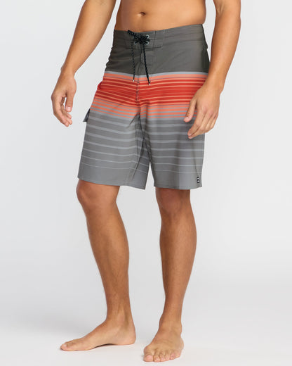 All Day Stripe Pro Performance 20" Boardshorts - Sunset