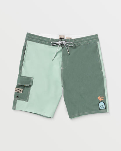 Sunshine Lo Tide 19" Boardshorts - Green Tea