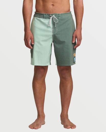 Sunshine Lo Tide 19" Boardshorts - Green Tea