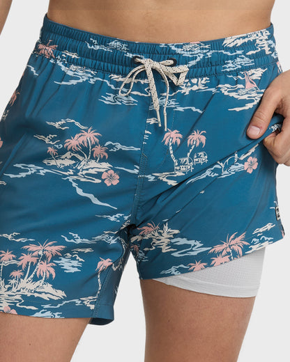 Lineup Laybacks 16" Trunks - Real Teal
