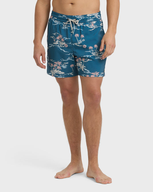 Lineup Laybacks 16" Trunks - Real Teal
