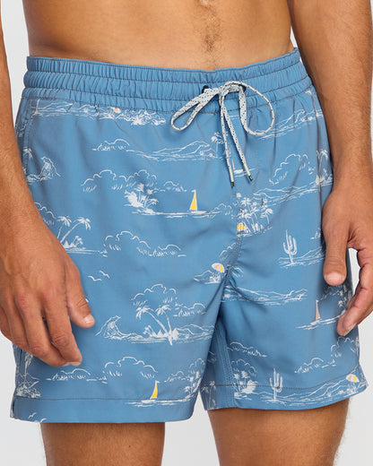 Lineup Laybacks 16" Trunks - Steel Blue