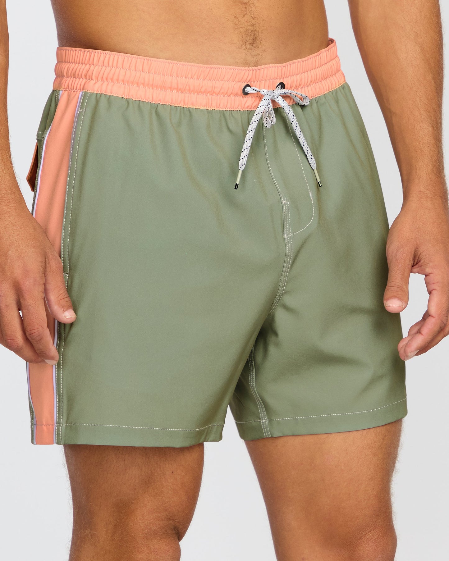 Dbah Panel Laybacks Swim Trunk - Green Ash
