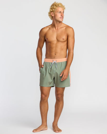 Dbah Panel Laybacks Swim Trunk - Green Ash