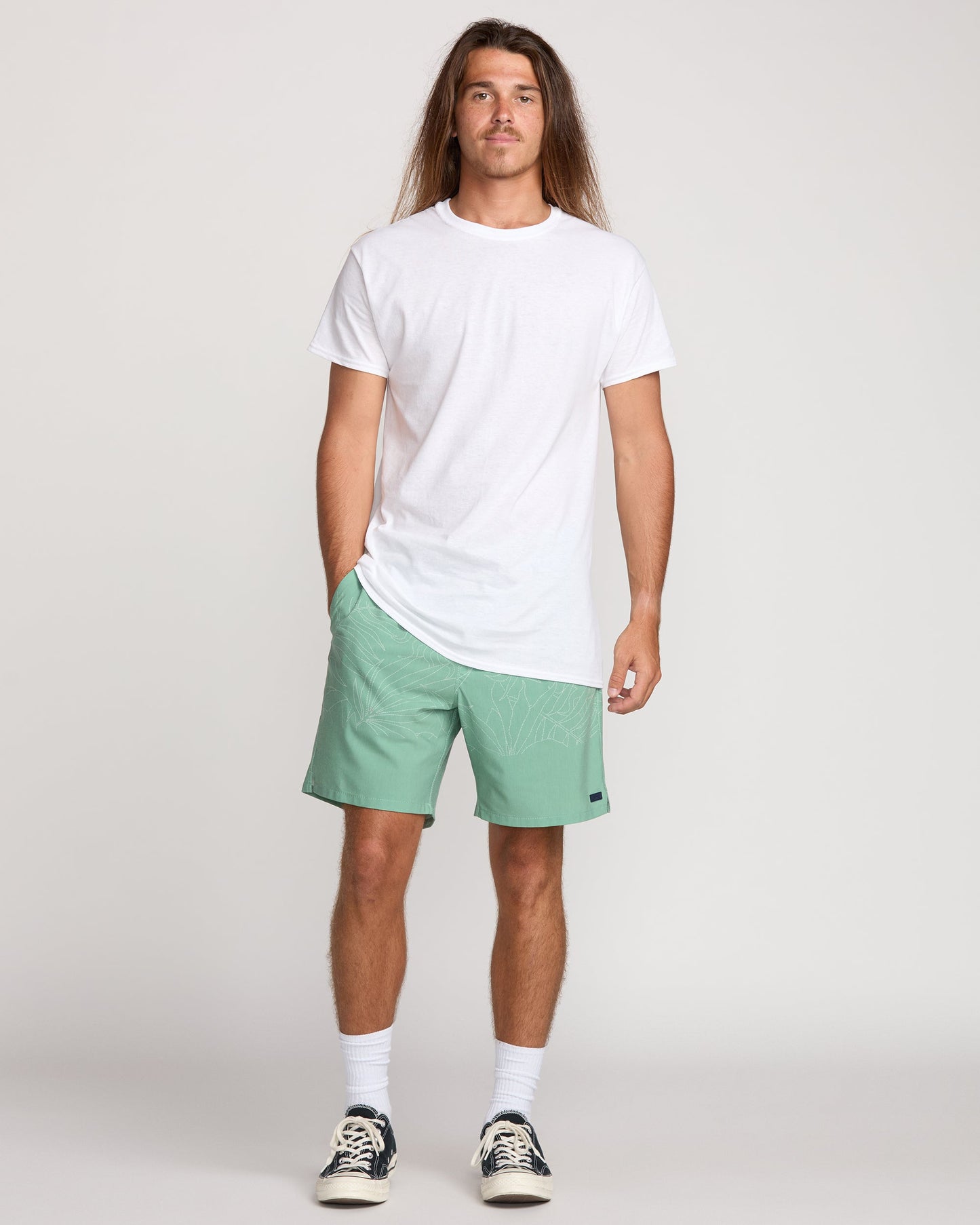 Surftrek Transit Elastic 17" Hybrid Shorts - Mist Green