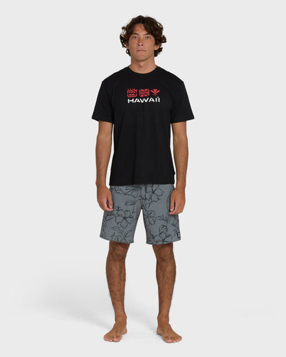 Kahili Hawaii Regular Short Sleeve Tee - Black