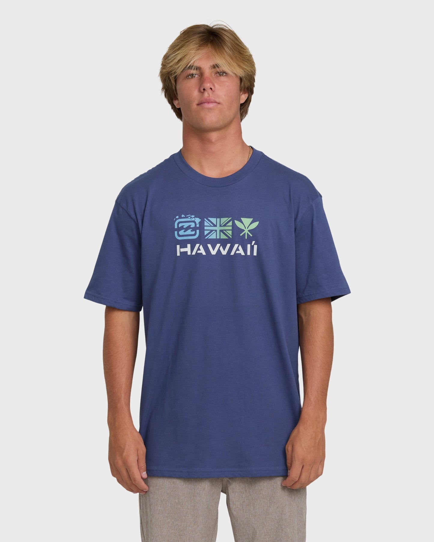 Kahili Hawaii Regular Tee - Washed Blue
