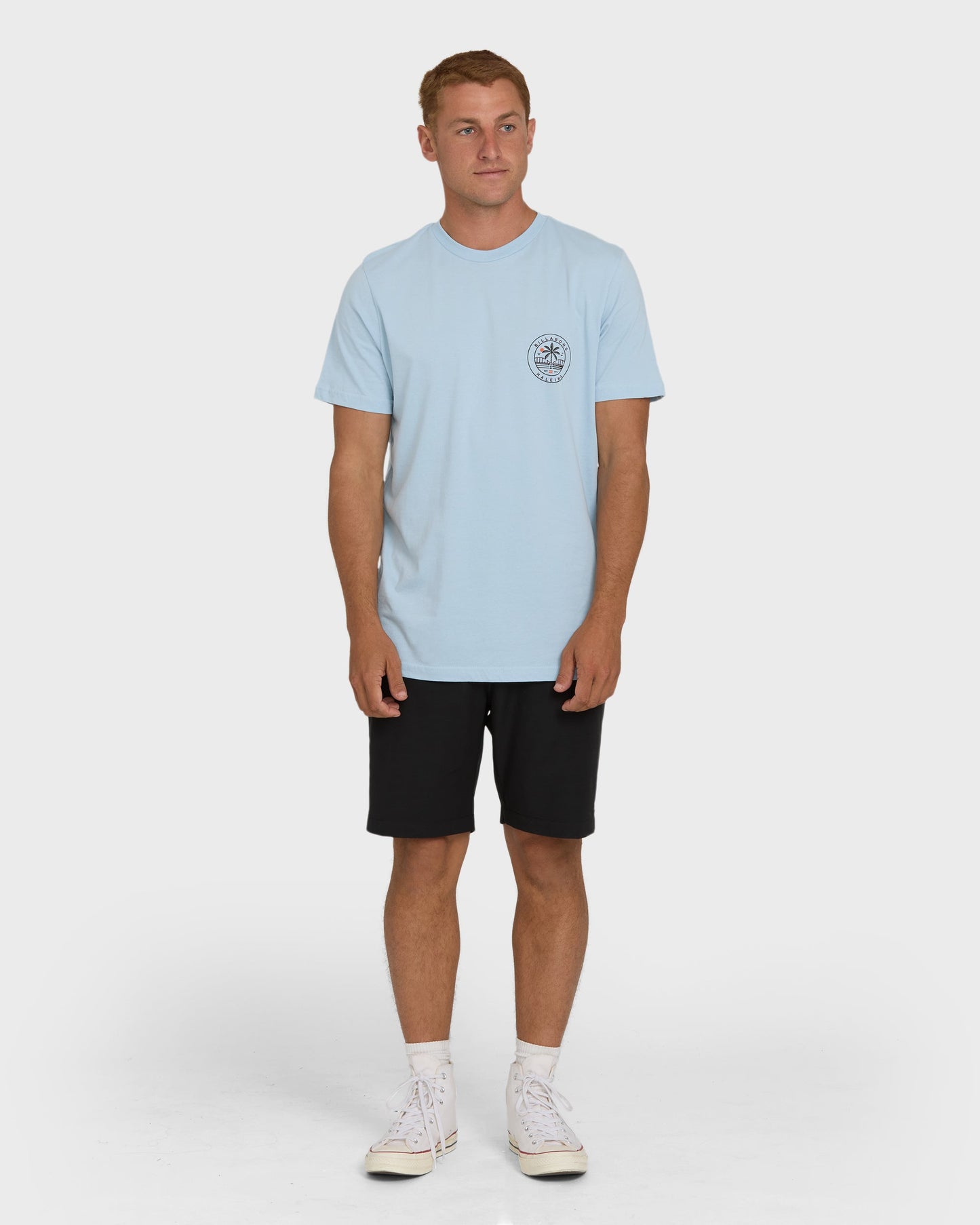 Haleiwa Badge Short Sleeve T-Shirt - Blue Mist