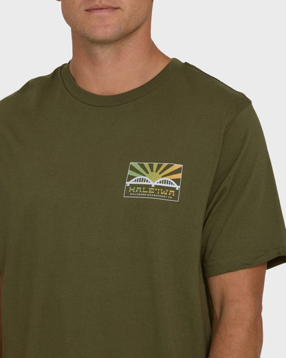 Haleiwa Rising Sun Short Sleeve T-Shirt - Army Green