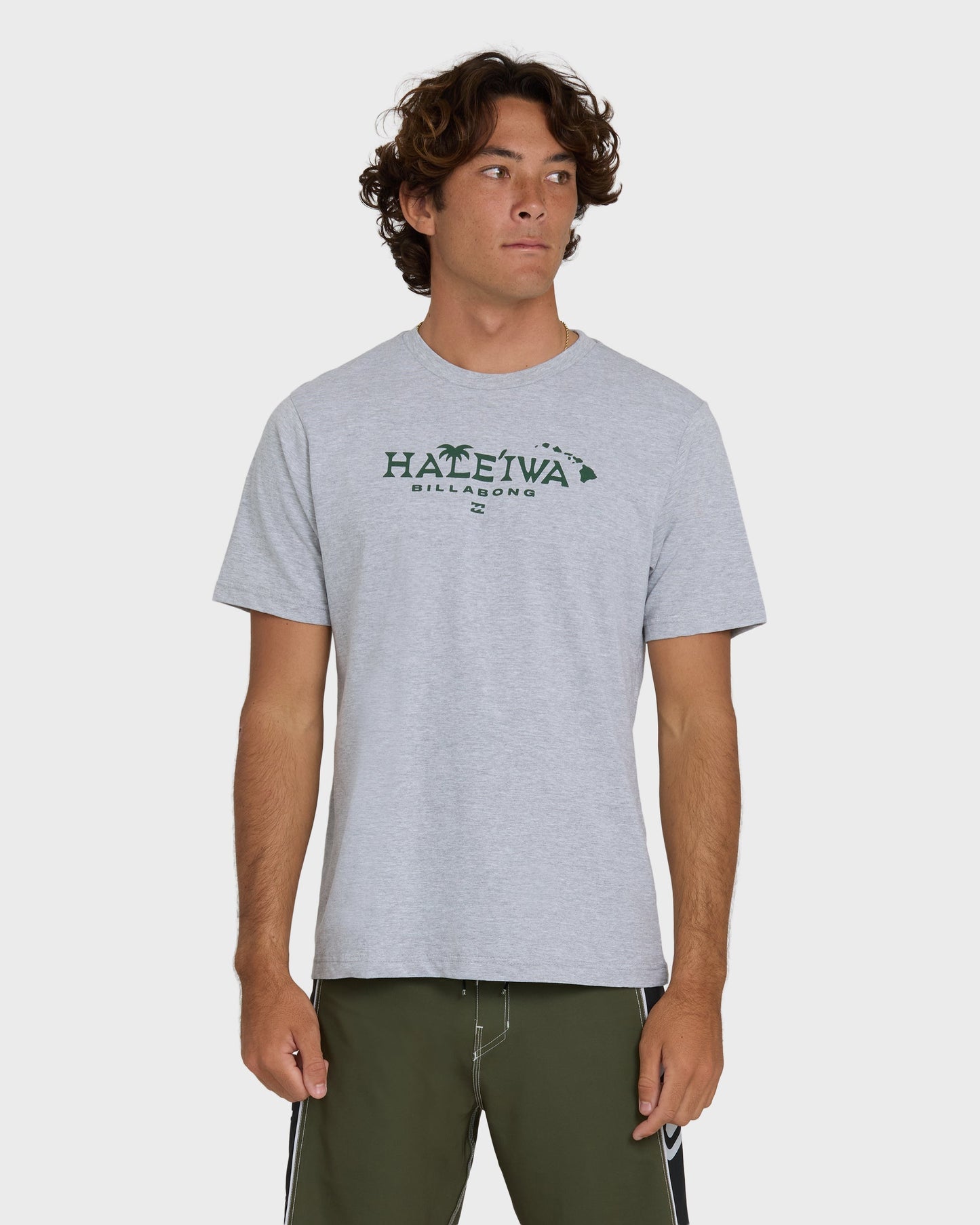 Haleiwa Palm Short Sleeve T-Shirt - Cloud Gray