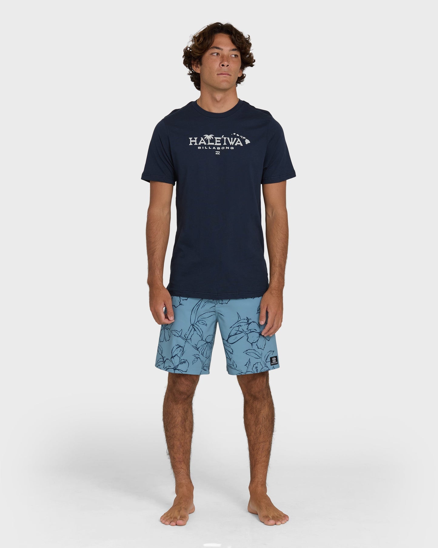 Haleiwa Palm Short Sleeve T-Shirt - Navy