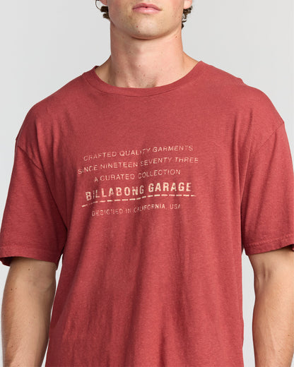 The Label Garage Regular Short Sleeve T-Shirt - Burnt Red
