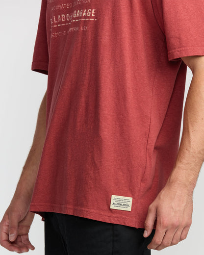 The Label Garage Regular Short Sleeve T-Shirt - Burnt Red