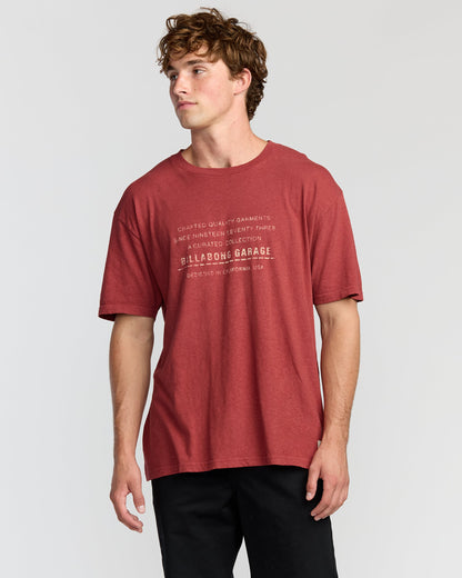 The Label Garage Regular Short Sleeve T-Shirt - Burnt Red