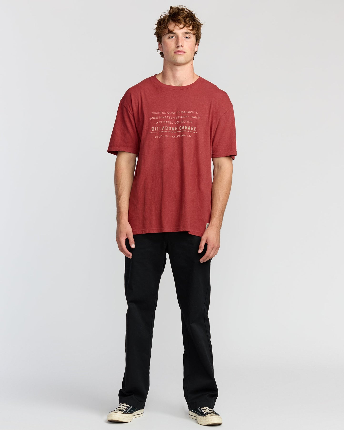 The Label Garage Regular Short Sleeve T-Shirt - Burnt Red