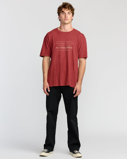 The Label Garage Regular Short Sleeve T-Shirt - Burnt Red