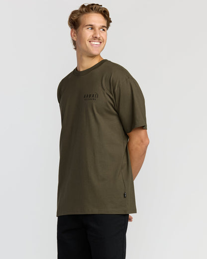 Skull Wave Hi Regular Short Sleeve T-Shirt - Military
