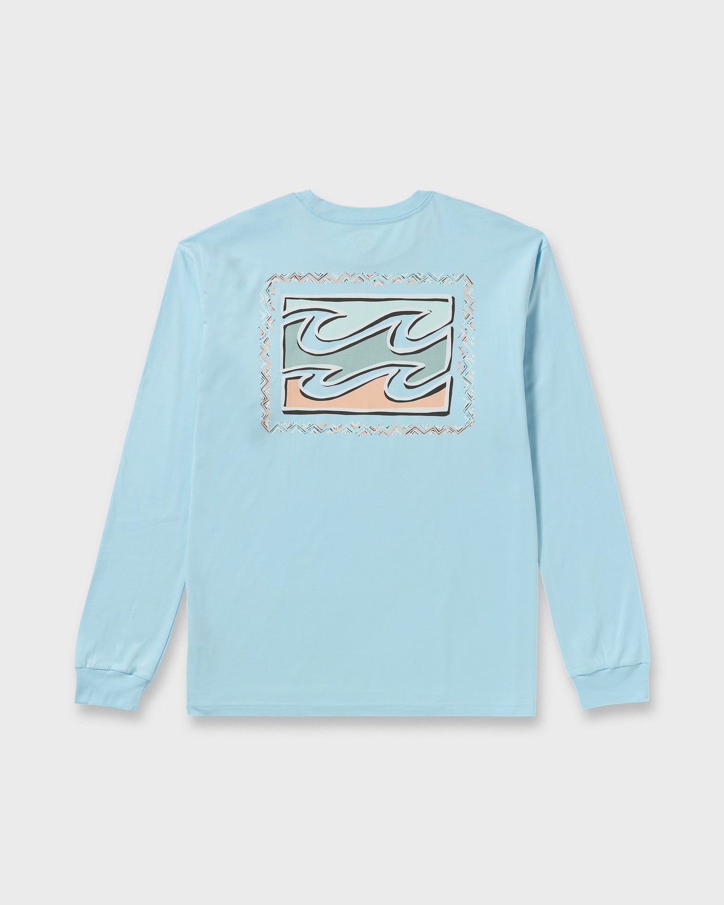 Crayon Wave Regular Long Sleeve T-Shirt - Coastal Blue