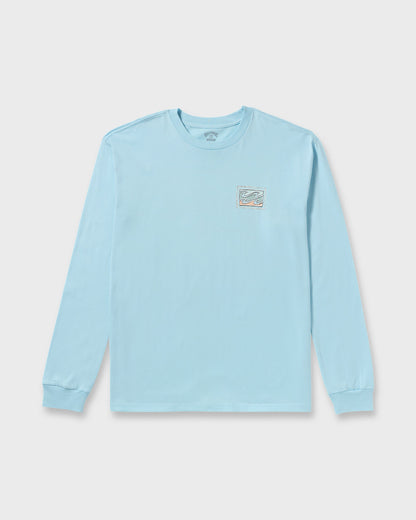 Crayon Wave Regular Long Sleeve T-Shirt - Coastal Blue