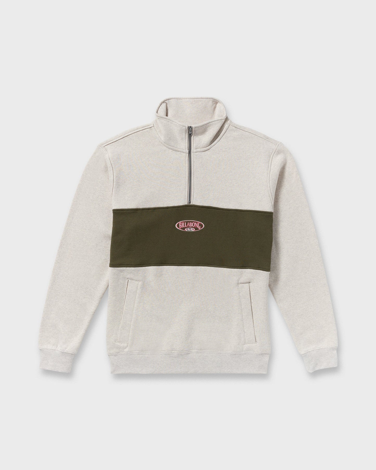 Bad Dog 3/4 Zip Mockneck Sweatshirt - Sand Htr