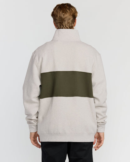 Bad Dog 3/4 Zip Mockneck Sweatshirt - Sand Htr