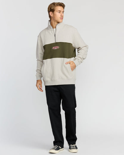 Bad Dog 3/4 Zip Mockneck Sweatshirt - Sand Htr