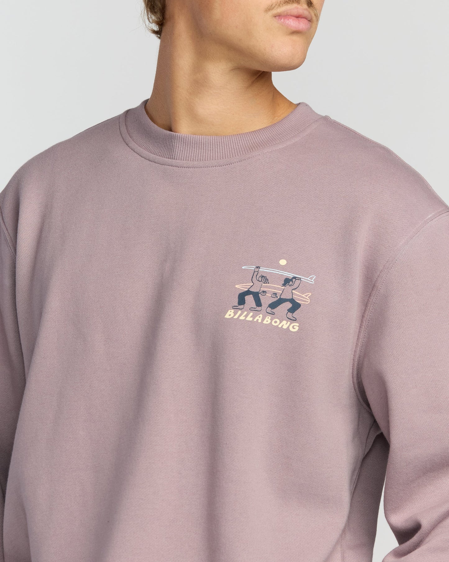 Split The Peak Crewneck Sweatshirt - Purple Ash