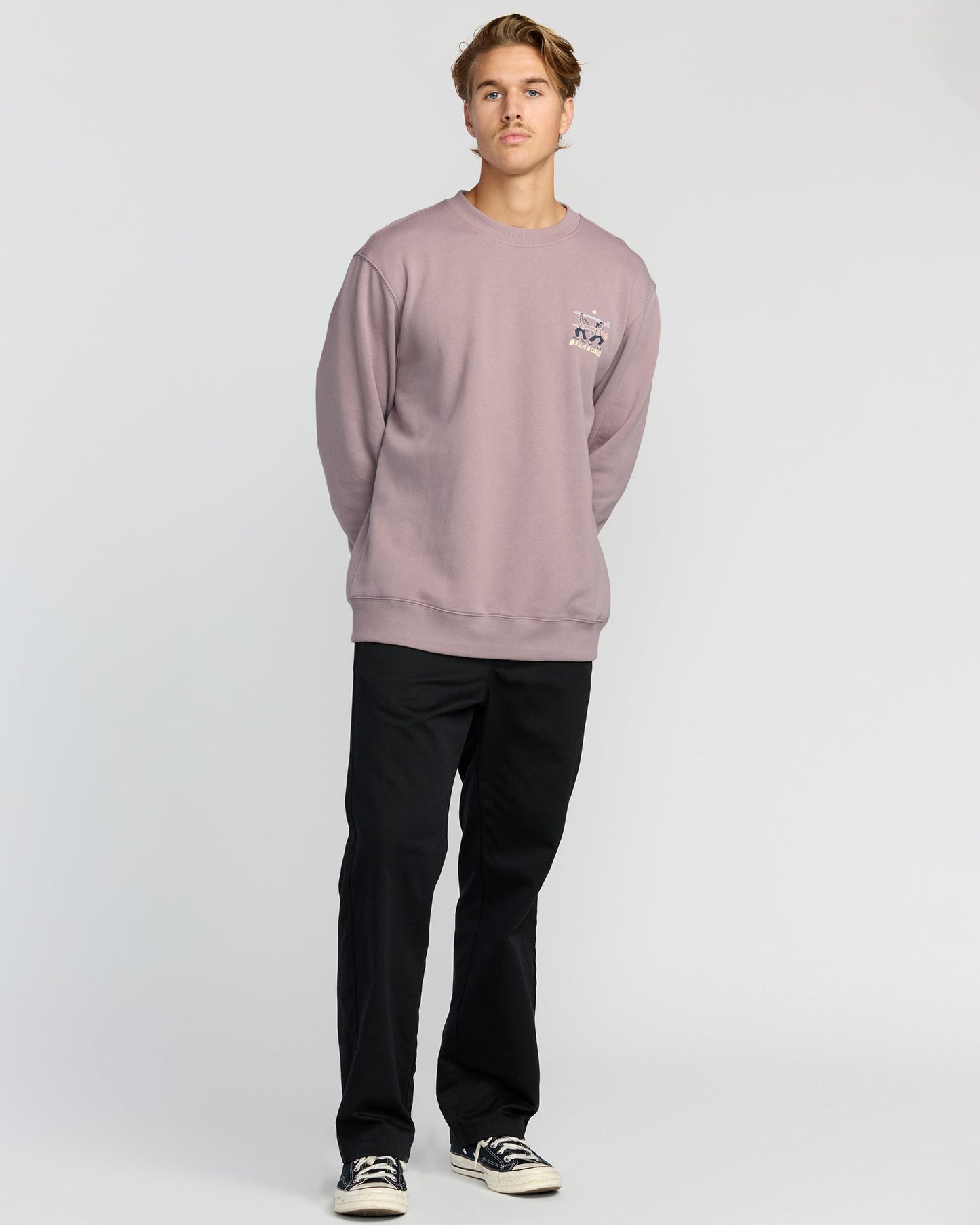 Split The Peak Crewneck Sweatshirt - Purple Ash