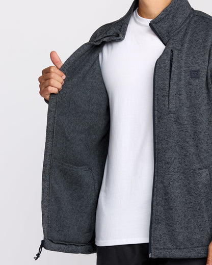 Boundary Mock Neck Zip Sweatshirt - Navy