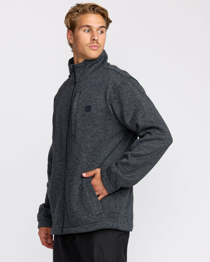 Boundary Mock Neck Zip Sweatshirt - Navy